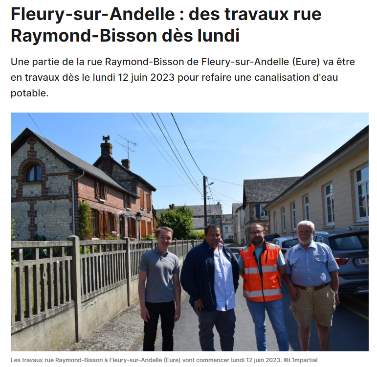 TRAVAUX CANALISATIONS FLEURY SUR ANDELLE